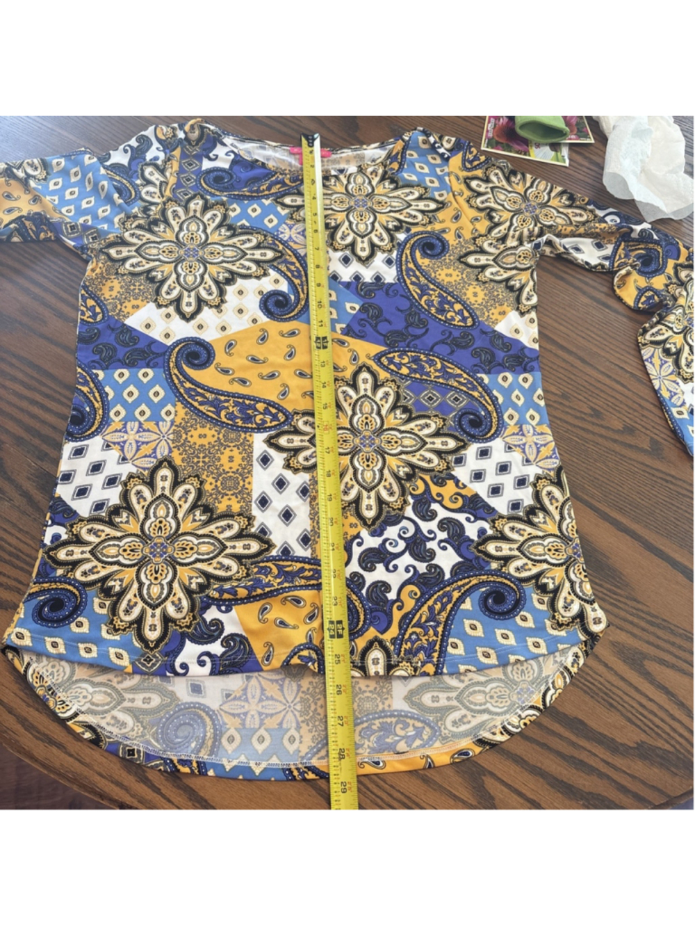 sunny leigh tops long sleeve blue/gold women’s M - Picture 6 of 8